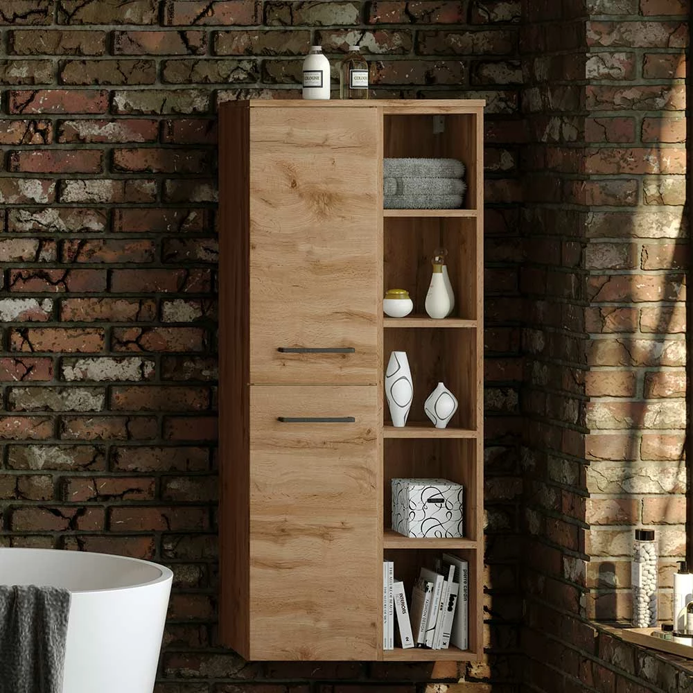 55x135x35 Badezimmer Midischrank In Wildeiche NB - Arazony 2 55x135x35 Badezimmer Midischrank In Wildeiche NB - Arazony – Bild 2