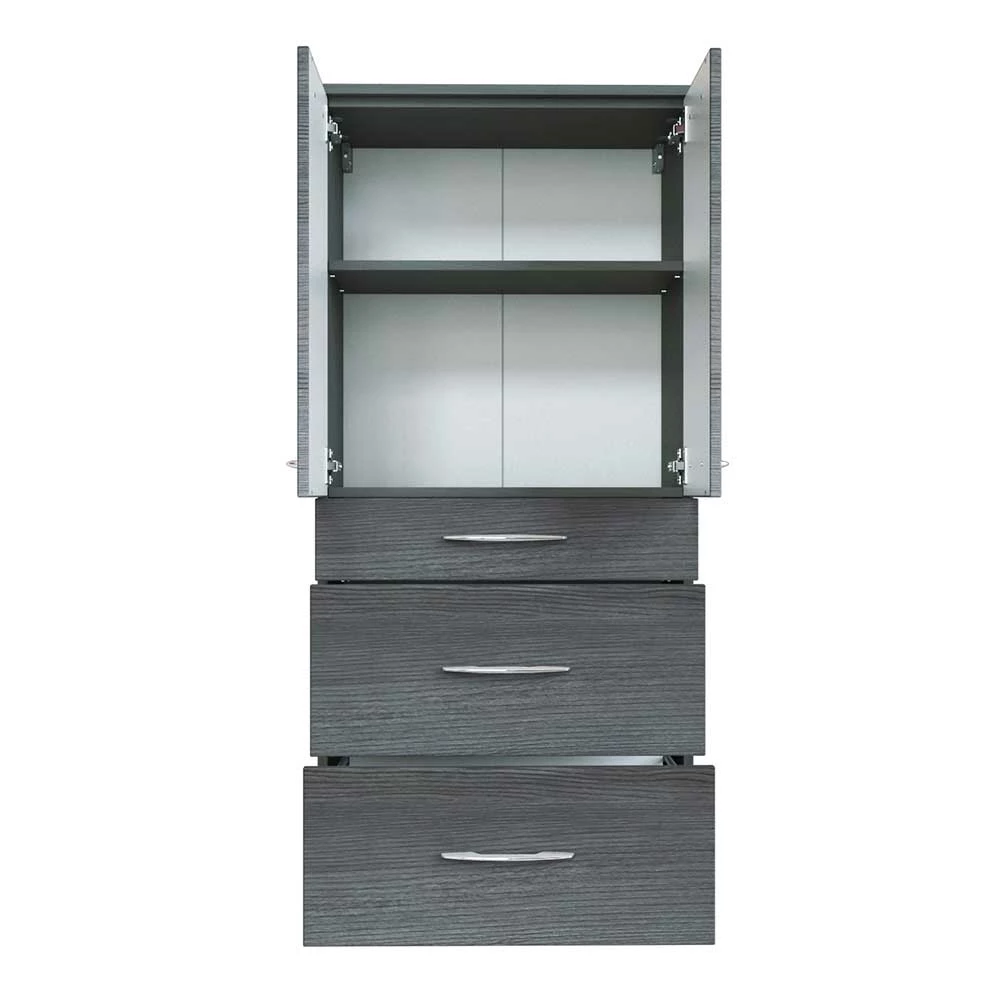 60 Cm Breiter Badschrank Für Die Wand Glides In Eiche Grau Dekor 3 60 Cm Breiter Badschrank Für Die Wand Glides In Eiche Grau Dekor – Bild 3