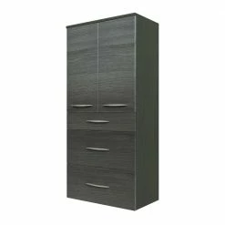60 Cm Breiter Badschrank Für Die Wand Glides In Eiche Grau Dekor