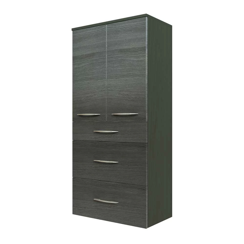 60 Cm Breiter Badschrank Für Die Wand Glides In Eiche Grau Dekor 1 60 Cm Breiter Badschrank Für Die Wand Glides In Eiche Grau Dekor