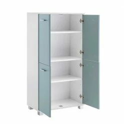 60x117 Cm Wohnraum Schrank 4-türig - Nondro 9 60x117 Cm Wohnraum Schrank 4-türig - Nondro -Noricas-shop 60x117 cm wohnraum schrank 4 tuerig in weiss hellblau nondro 03
