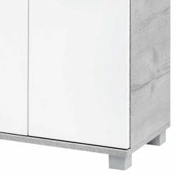 60x117x33 4-türiger Badezimmerschrank Mit Milchglas - Rilica -Noricas-shop 60x117x33 4 tueriger badezimmerschrank mit milchglas in weiss betonoptik rilica 04