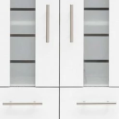 60x117x33 4-türiger Badezimmerschrank Mit Milchglas - Rilica -Noricas-shop 60x117x33 4 tueriger badezimmerschrank mit milchglas in weiss betonoptik rilica 05