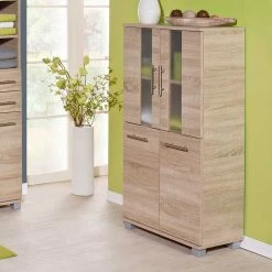 60x117x33 4-türiger Badschrank Mit Milchglas - Adeenon -Noricas-shop 60x117x33 4 tueriger badschrank mit milchglas in sonoma eiche dekor adeenon 04