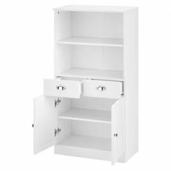 60x121x30 Weißer Badschrank Mit Metallgriffen - Gorgona -Noricas-shop 60x121x30 weisser badschrank mit metallgriffen in modernem design gorgona 03