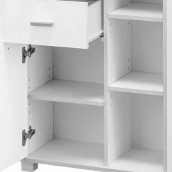 60x150x30 Badezimmerschrank In Weiß Hochglanz - Altryda -Noricas-shop 60x150x30 badezimmerschrank in weiss hochglanz modernes design altryda 05