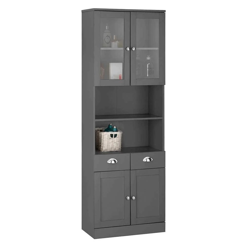 60x180x30 Grauer Hochschrank Mit Vier Türen - Zenca 2 60x180x30 Grauer Hochschrank Mit Vier Türen - Zenca – Bild 2