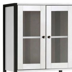60x180x35 Schrank In Weiß Mit Schwarz - Nokios -Noricas-shop 60x180x35 schrank in weiss mit schwarz modernes design nokios 02