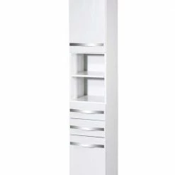 60x194x33 Hochschrank Fürs Bad In Weiß - Liyuva -Noricas-shop 60x194x33 hochschrank fuers bad in weiss mit metallgriffen liyuva 02