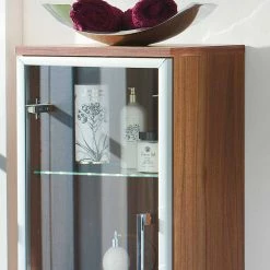 Bad Glastür Hochschrank Badajoz Mit Schublade Und Klappe -Noricas-shop bad glastuer hochschrank schublade und klappe hochglanz weiss walnuss badajoz 03