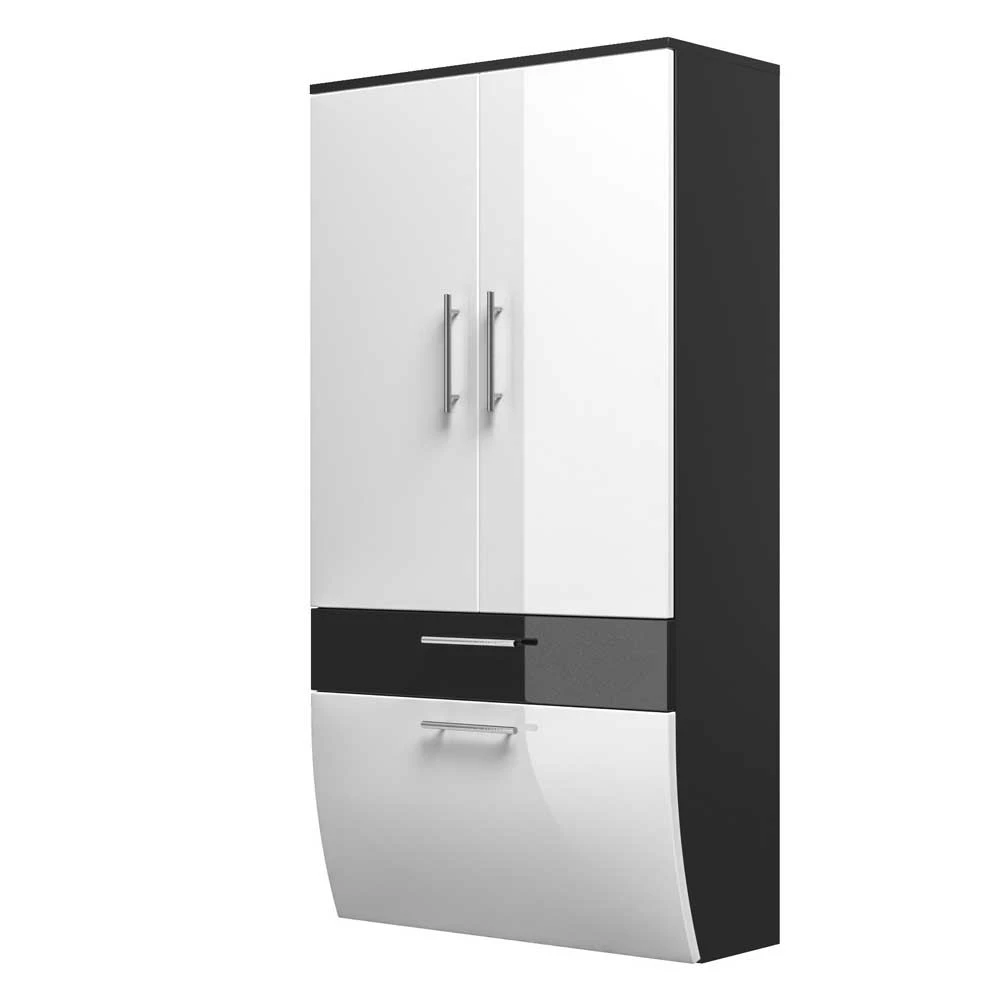 Bad-Hochschrank Vilias Mit Doppeltür Schublade Klappe 2 Bad-Hochschrank Vilias Mit Doppeltür Schublade Klappe – Bild 2