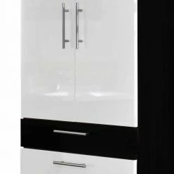 Bad-Hochschrank Vilias Mit Doppeltür Schublade Klappe 8 Bad-Hochschrank Vilias Mit Doppeltür Schublade Klappe -Noricas-shop bad hochschrank doppeltuer schublade klappe hochglanz weiss anthrazit 70cm breit vilias 02