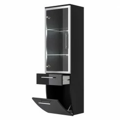 Bad Hochschrank Lieda Mit Glastür -Noricas-shop bad hochschrank glastuer schublade und klappe 40cm breit lieda 07