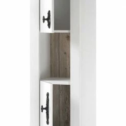 Bad Hochschrank Im Landhaus Design - Doules -Noricas-shop bad hochschrank im landhaus design in weiss pinie dekor doules 04