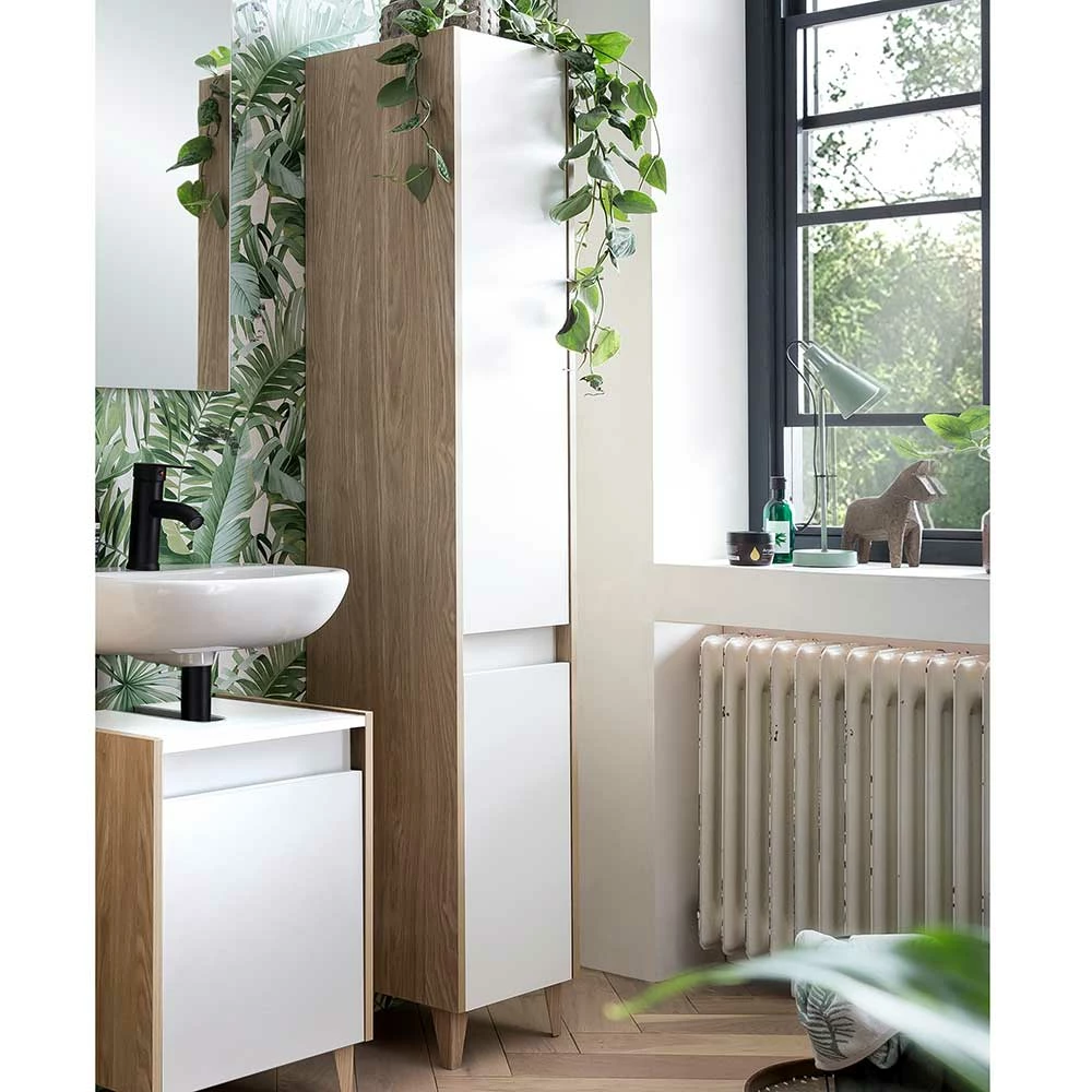 Bad Hochschrank Im Skandinavischen Stil - Sistin 2 Bad Hochschrank Im Skandinavischen Stil - Sistin – Bild 2