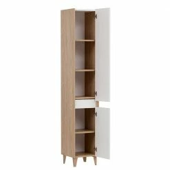 Bad Hochschrank Im Skandinavischen Stil - Sistin 9 Bad Hochschrank Im Skandinavischen Stil - Sistin -Noricas-shop bad hochschrank im skandinavischen stil in weiss eiche hell sistin 03