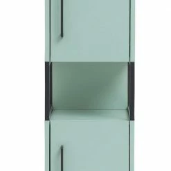 Bad Hochschrank In Mint Grün & Anthrazit - Esdrus -Noricas-shop bad hochschrank in mint gruen anthrazit mit 2 tueren fach esdrus 03