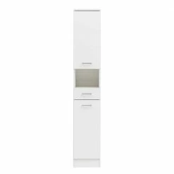 Bad Hochschrank Mit 2 Türen & Fach & Schublade - Metrioa 9 Bad Hochschrank Mit 2 Türen & Fach & Schublade - Metrioa -Noricas-shop bad hochschrank mit 2 tueren fach schublade in weiss 31x182x32 metrioa 03