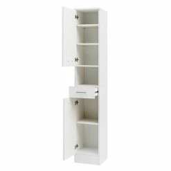 Bad Hochschrank Mit 2 Türen & Fach & Schublade - Metrioa 10 Bad Hochschrank Mit 2 Türen & Fach & Schublade - Metrioa -Noricas-shop bad hochschrank mit 2 tueren fach schublade in weiss 31x182x32 metrioa 04
