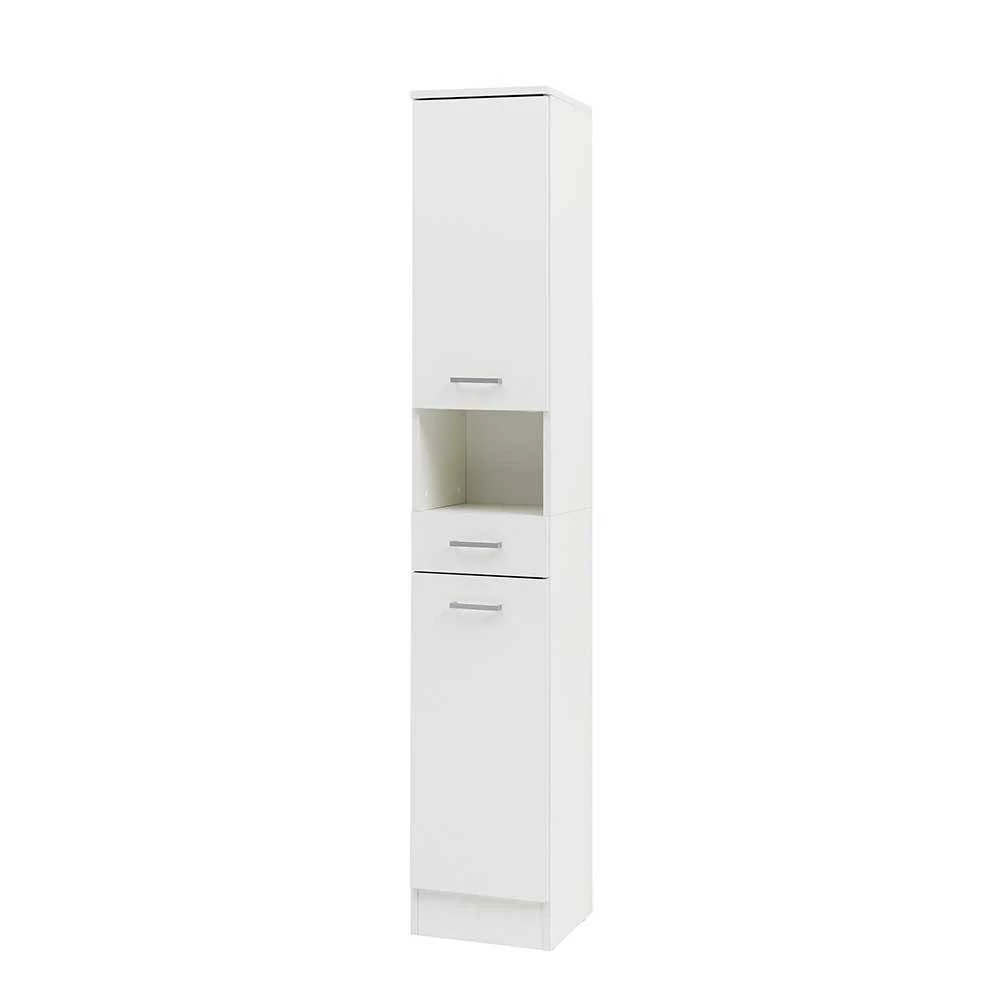 Bad Hochschrank Mit 2 Türen & Fach & Schublade - Metrioa 1 Bad Hochschrank Mit 2 Türen & Fach & Schublade - Metrioa