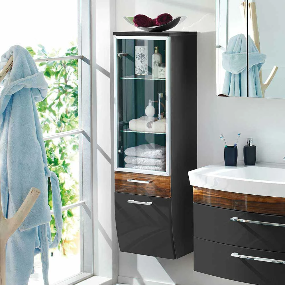 Bad Hochschrank Mit Glastür Imsagas Hängend 2 Bad Hochschrank Mit Glastür Imsagas Hängend – Bild 2