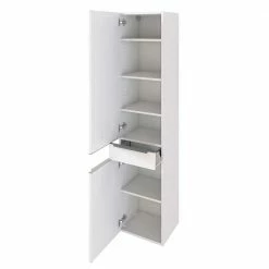 Bad Hochschrank Mit Schublade & 2 Türen - Livendas -Noricas-shop bad hochschrank mit schublade 2 tueren in weiss stehend oder haengend livendas 02