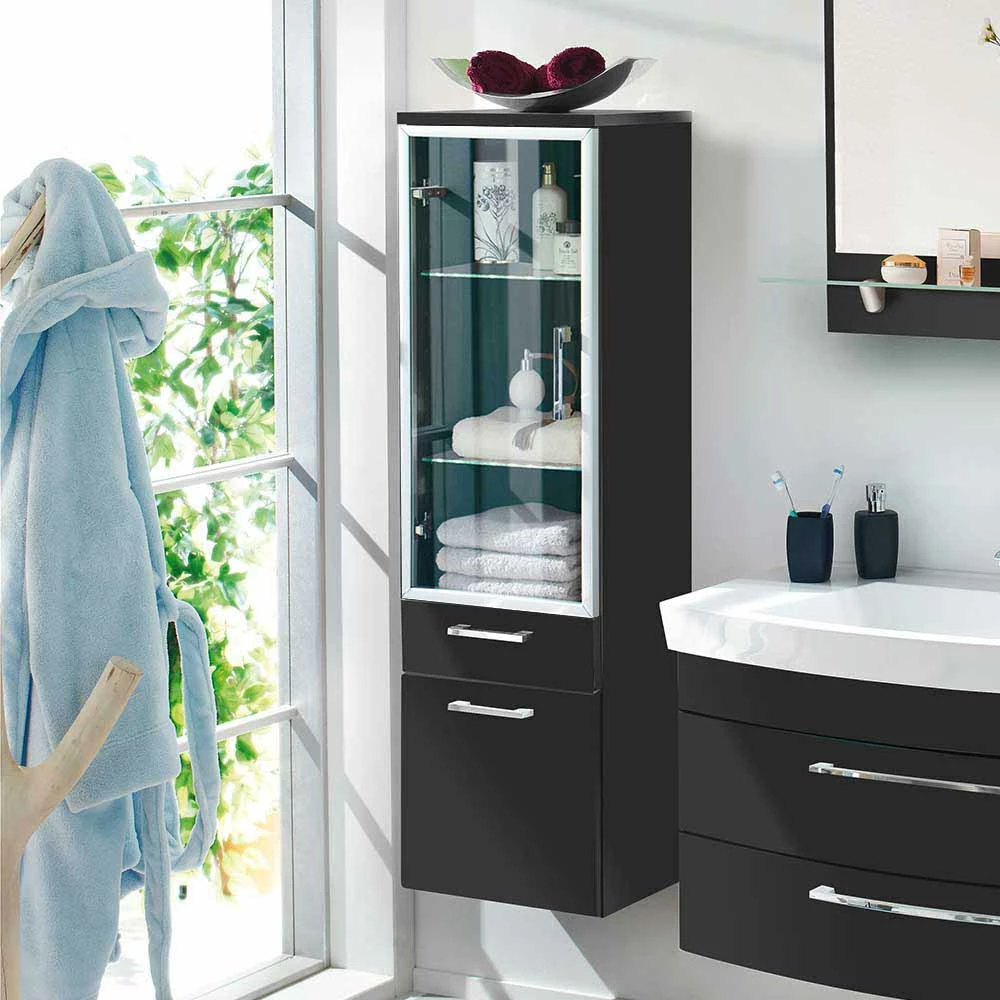 Bad Midischrank Boisan Mit Glastür 2 Bad Midischrank Boisan Mit Glastür – Bild 2