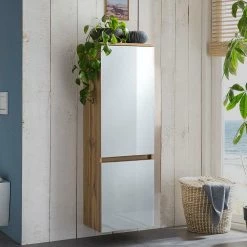 Noricas-shop -Noricas-shop bad midischrank in weiss glas wildeiche stehend oder haengend vrendina 01