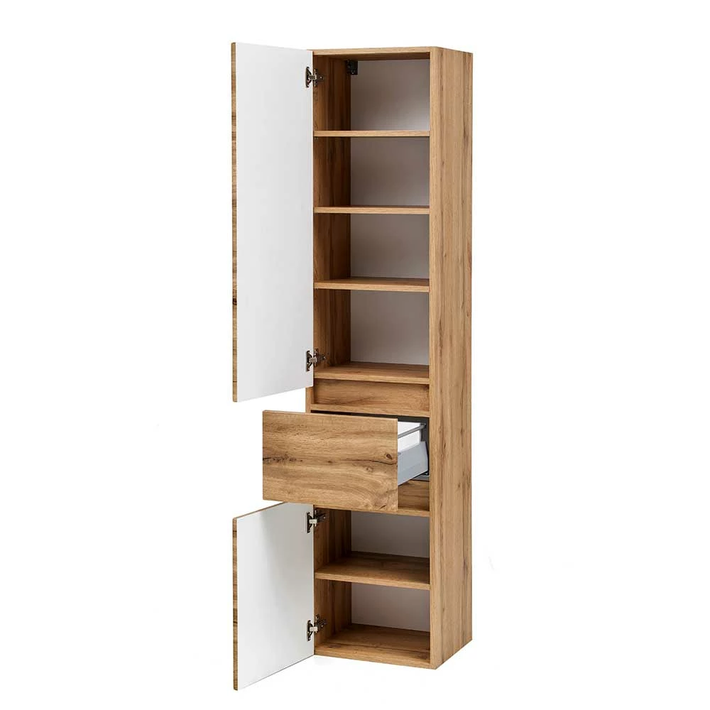 Bad Seitenschrank In Holz Optik Wildeiche - Iliam 5 Bad Seitenschrank In Holz Optik Wildeiche - Iliam – Bild 5