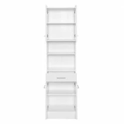 Badezimmer Hochschrank 4-türig & 2 Fächer - Skiranov -Noricas-shop badezimmer hochschrank 4 tuerig 2 faecher schublade in weiss skiranov 02