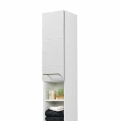 Badezimmer Hochschrank Veverino In Hochglanz Weiß 6 Badezimmer Hochschrank Veverino In Hochglanz Weiß -Noricas-shop badezimmer hochschrank hochglanz weiss 25 cm breit veverino 02