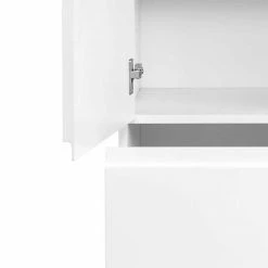 Badezimmer Hochschrank Concetada In Hochglanz Weiß -Noricas-shop badezimmer hochschrank hochglanz weiss wandmontage concetada 03