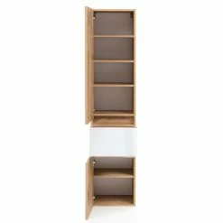 Badezimmer Hochschrank Mit Zwei Türen & Schublade - Vrendina 9 Badezimmer Hochschrank Mit Zwei Türen & Schublade - Vrendina -Noricas-shop badezimmer hochschrank mit zwei tueren schublade fuer wand oder standmontage vrendina 03