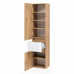 Badezimmer Hochschrank Mit Zwei Türen & Schublade - Vrendina 10 Badezimmer Hochschrank Mit Zwei Türen & Schublade - Vrendina -Noricas-shop badezimmer hochschrank mit zwei tueren schublade fuer wand oder standmontage vrendina 04