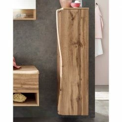 Badezimmer Midischrank Mit Tür Baumkante - Tofias -Noricas-shop badezimmer midischrank mit tuer baumkante optik wildeiche 38x135x35 tofias 02
