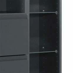 Badezimmer Seitenschrank Blaxin In Anthrazit Hochglanz -Noricas-shop badezimmer seitenschrank anthrazit hochglanz haengend blaxin 02