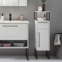 Badezimmer Unterschrank In Weiß Mit Anthrazit - Ismilav -Noricas-shop badezimmer unterschrank in weiss mit anthrazit made in germany ismilav 05