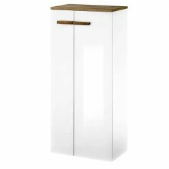 Badezimmerschrank In Weiß Hochglanz & Eiche - Vauflos