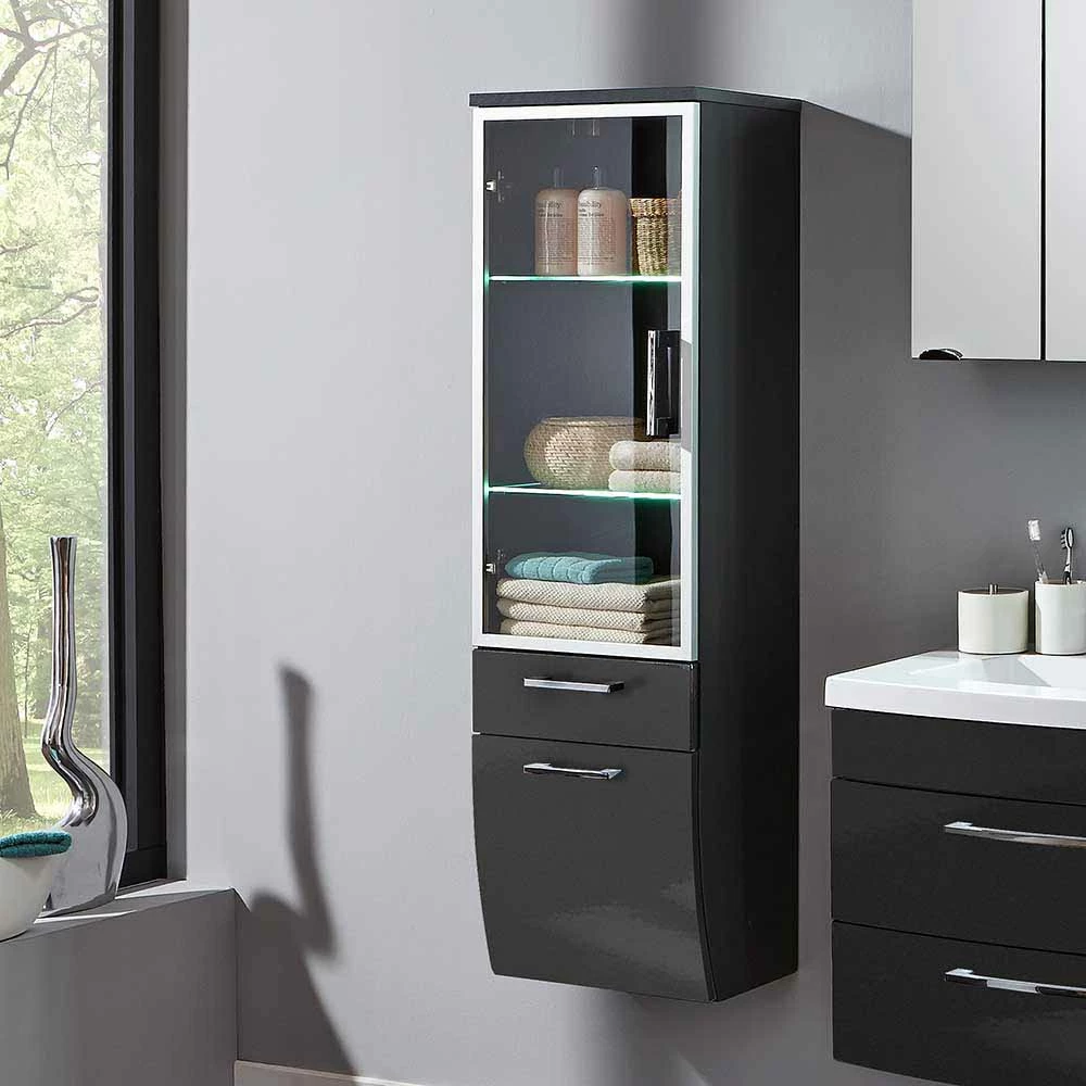Badschrank Boisan Mit Glastür Und Schublade 40cm Breit 2 Badschrank Boisan Mit Glastür Und Schublade 40cm Breit – Bild 2