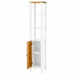 Badschrank In Weiß & Honig - Axdonira 9 Badschrank In Weiß & Honig - Axdonira -Noricas-shop badschrank in weiss honig mit lamellentuer 3 offenen faechern axdonira 03