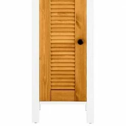 Badschrank In Weiß & Honig - Axdonira 11 Badschrank In Weiß & Honig - Axdonira -Noricas-shop badschrank in weiss honig mit lamellentuer 3 offenen faechern axdonira 05