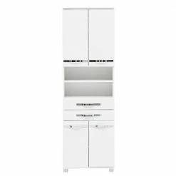Breiter Hochschrank Für Das Badezimmer - Liyuva -Noricas-shop breiter hochschrank fuer das badezimmer in weiss mit metallgriffen liyuva 02