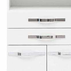 Breiter Hochschrank Für Das Badezimmer - Liyuva -Noricas-shop breiter hochschrank fuer das badezimmer in weiss mit metallgriffen liyuva 05