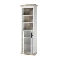 Country Style Badschrank 200 Cm Hoch - Doules -Noricas-shop country style badschrank 200 cm hoch in weiss pinie dekor doules 03