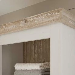 Country Style Badschrank 200 Cm Hoch - Doules -Noricas-shop country style badschrank 200 cm hoch in weiss pinie dekor doules 05