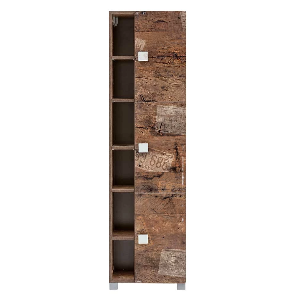 Design Bad Hochschrank Mit 6 Regalfächern - Arolina 2 Design Bad Hochschrank Mit 6 Regalfächern - Arolina – Bild 2