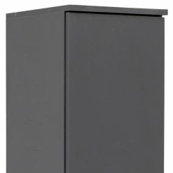 Dunkelgrauer Bad Hochschrank Mit Metallgriffen - Ostiena -Noricas-shop dunkelgrauer bad hochschrank mit metallgriffen 194 cm hoch ostiena 04