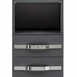 Dunkelgrauer Bad Hochschrank Mit Metallgriffen - Ostiena -Noricas-shop dunkelgrauer bad hochschrank mit metallgriffen 194 cm hoch ostiena 05