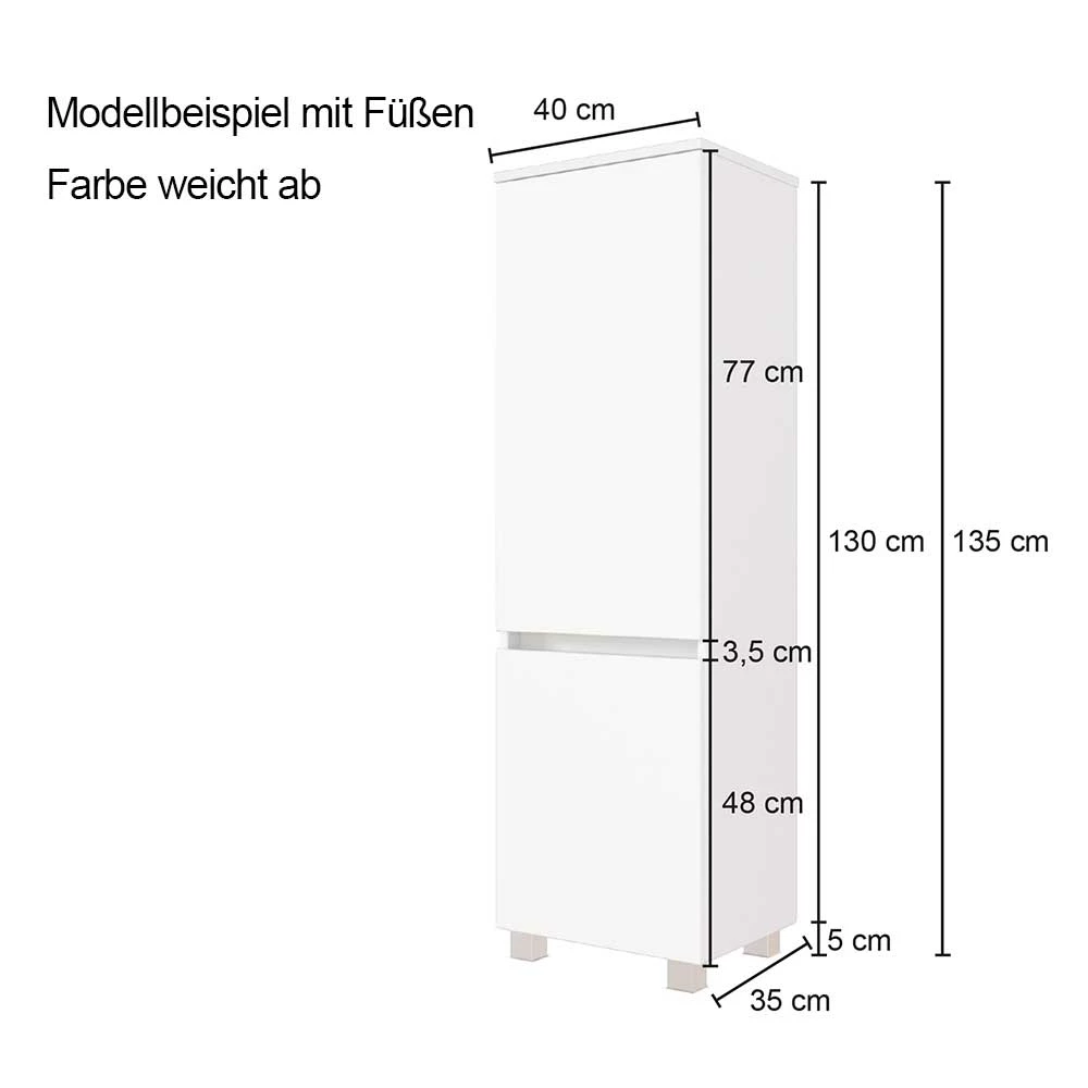 Grauer Badschrank 40x135x35 Cm - Cathyl 5 Grauer Badschrank 40x135x35 Cm - Cathyl – Bild 5