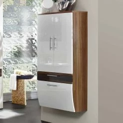 Noricas-shop -Noricas-shop haengender bad hochschrank hochglanz zweifarbig 70cm breite scotinus 01